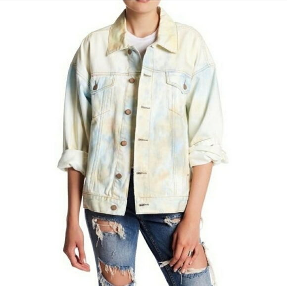 Free People Jackets & Blazers - Free People Tie Dye Denim Jacket